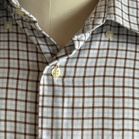 Peter Millar Plaid Brown White and Blue Size L - Picture 4 of 5